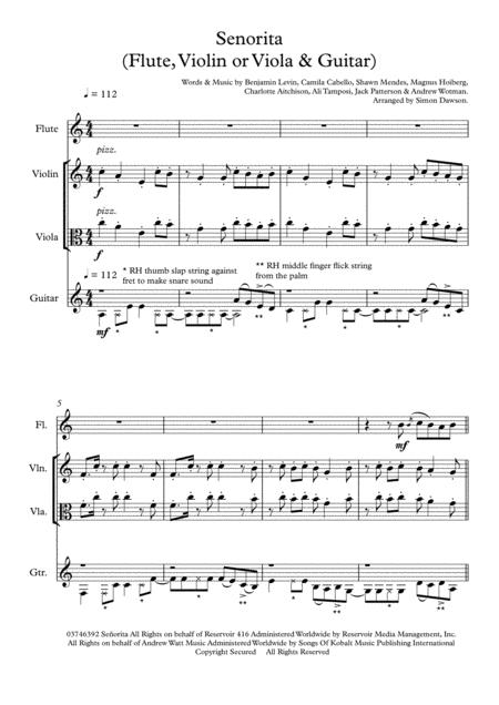 Senorita Flute Violin Or Viola Guitar Page 2