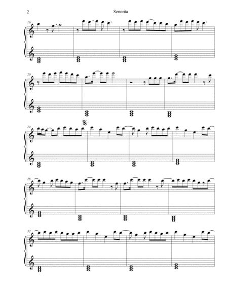 Senorita Shawn Mendes Sheet Music Easy Piano Page 2