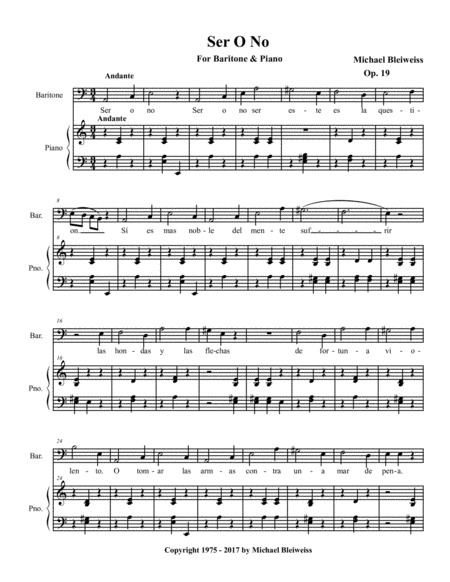 Ser O No For Baritone Voice And Piano Page 2