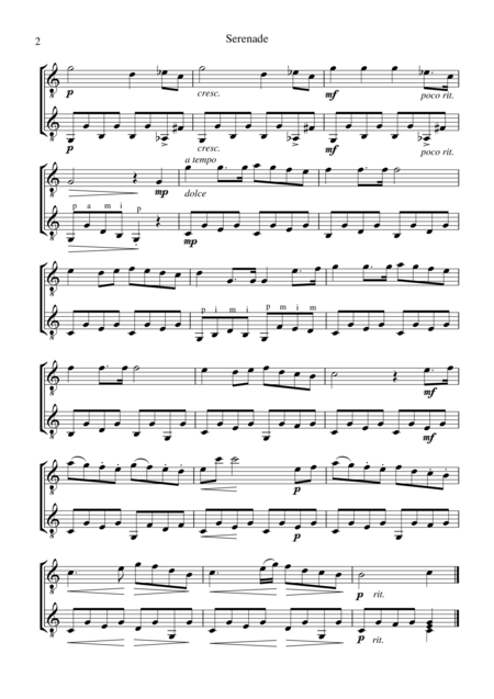 Serenade Abridged For Easy Guitar Duo Page 2