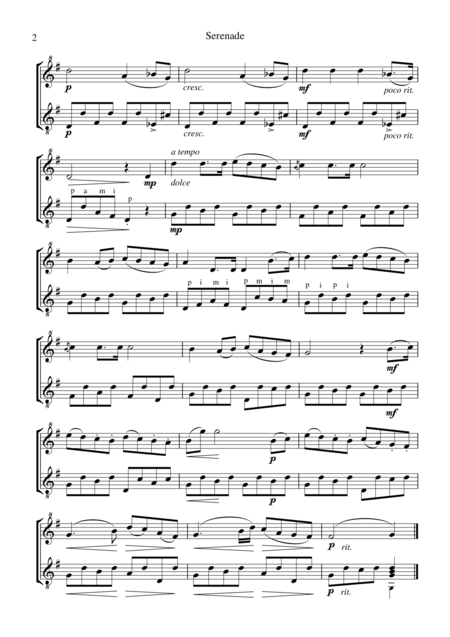 Serenade Abridged For For Descant Recorder And Guitar Page 2