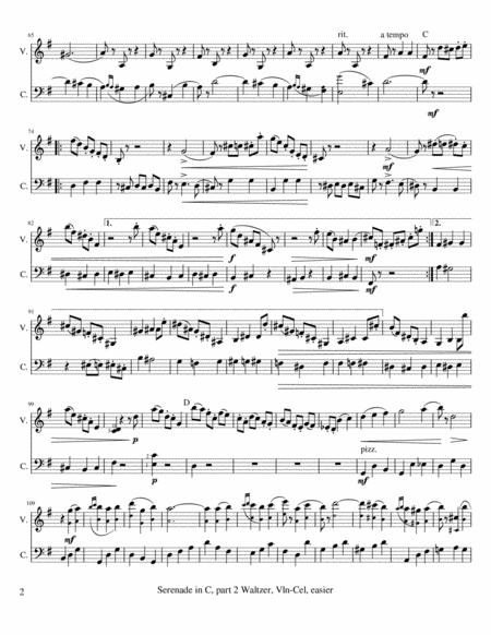 Serenade In C Part 2 Waltzer Tchaikovsky For Violin Cello Easier Page 2