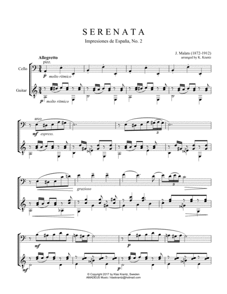 Serenata Espanola For Cello And Guitar Page 2