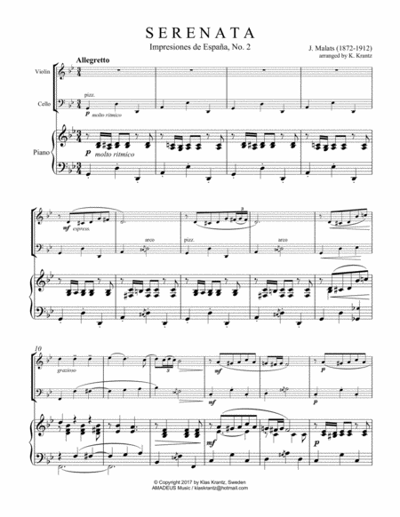 Serenata Espanola For Piano Trio Contrabass Part Ad Lib Page 2