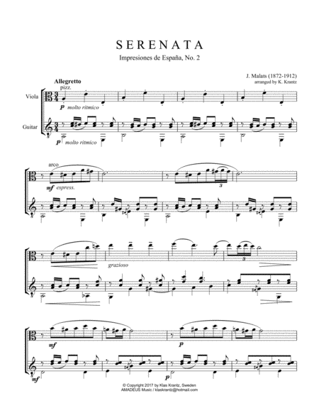 Serenata Espanola For Viola And Guitar Page 2