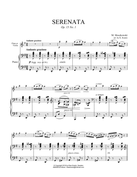 Serenata Op 15 No 1 For Flute Or Violin And Piano G Major Page 2