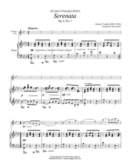 Serenata Rimpianto Op 6 For Clarinet In Bb And Piano Page 2