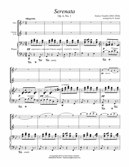 Serenata Rimpianto Op 6 For Oboe Clarinet And Piano Page 2