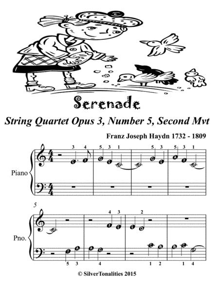 Serendade Opus 3 Number 5 Second Movement Beginner Piano Sheet Music Page 2