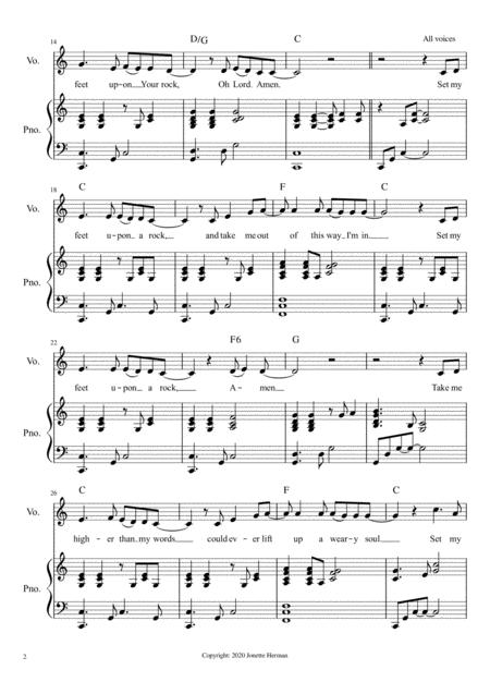 Set My Feet Upon A Rock Piano Guitar And Vocal Page 2