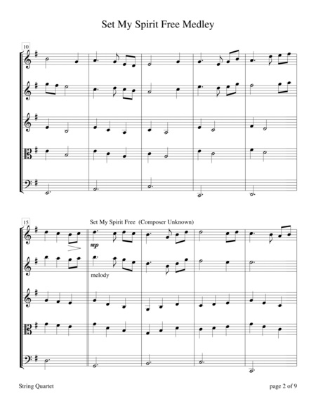 Set My Spirit Free Medley For String Quartet Page 2