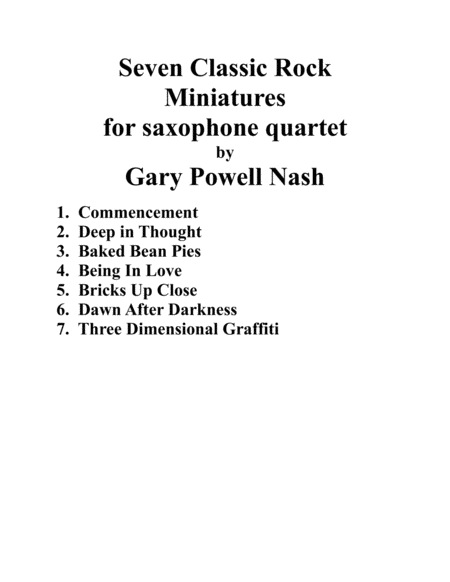 Seven Classic Rock Miniatures 2017 Saxophone Quartet Page 2