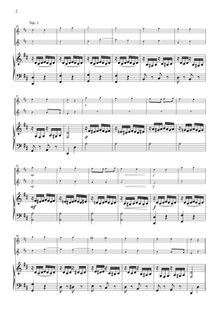 Seven Variations On Ah Vous Dirai Je Maman For 2 Violins Piano Vn209 Page 2