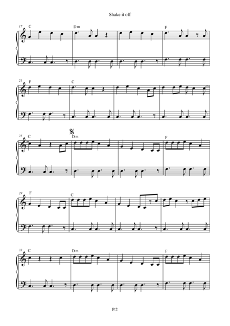 Shake It Off Easy Piano Solo Page 2