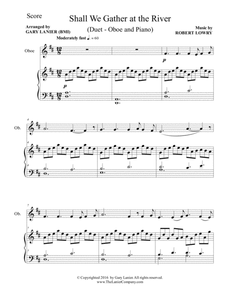 Shall We Gather At The River Duet Oboe Piano With Score Part Page 2