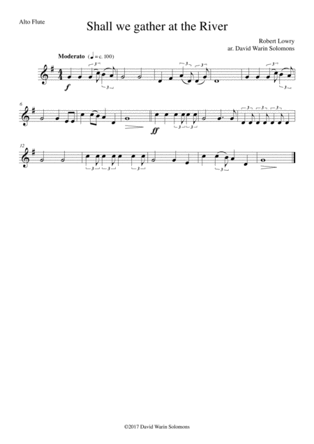 Shall We Gather At The River For Flute Quartet 3 Flutes And 1 Alto Flute Page 2