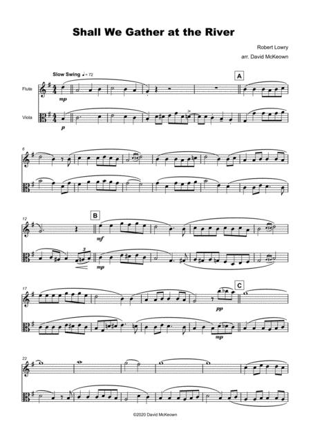 Shall We Gather At The River Gospel Hymn For Flute And Viola Duet Page 2