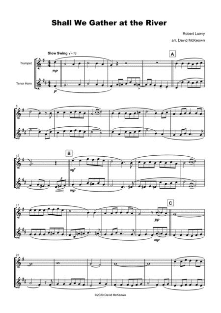 Shall We Gather At The River Gospel Hymn For Trumpet And Tenor Horn Duet Page 2