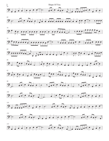 Shape Of You Easy Key Of C Bassoon Page 2