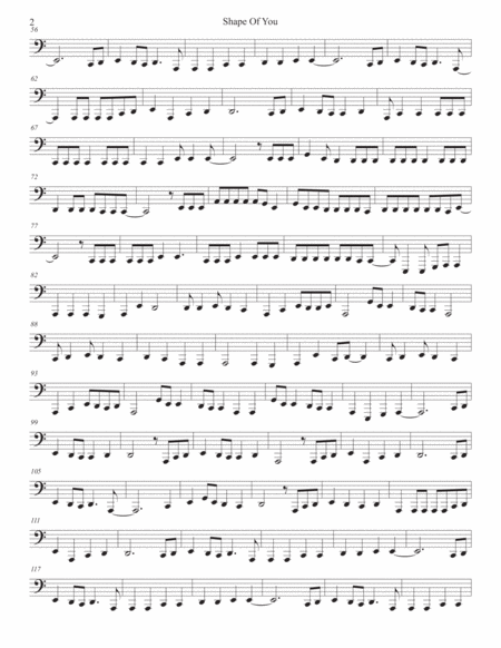 Shape Of You Easy Key Of C Tuba Page 2