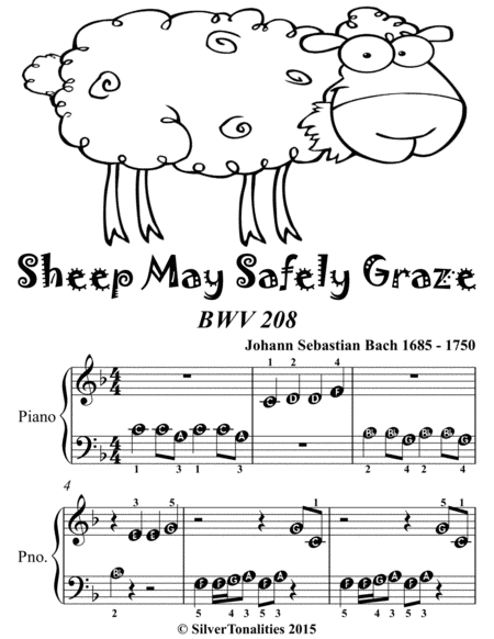 Sheep May Safely Graze Bwv 208 Beginner Piano Sheet Music Tadpole Edition Page 2