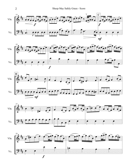 Sheep May Safely Graze For Violin And Cello Page 2