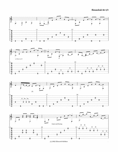 Shenandoah Air For Fingerstyle Guitar Tuned Cgdgad Page 2