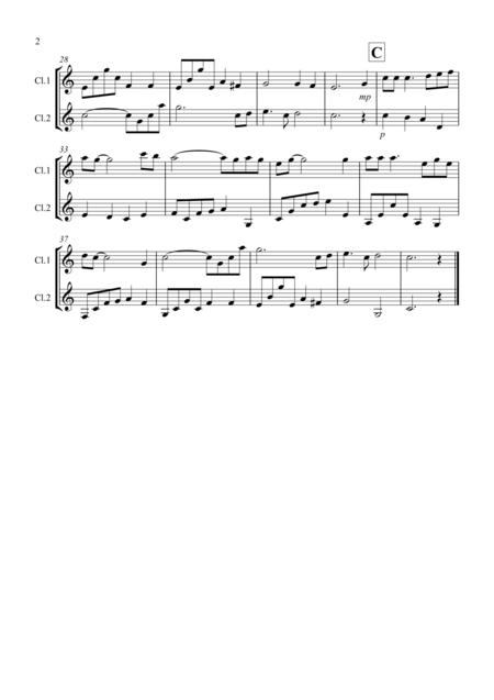 Shenandoah For Clarinet Duet Page 2