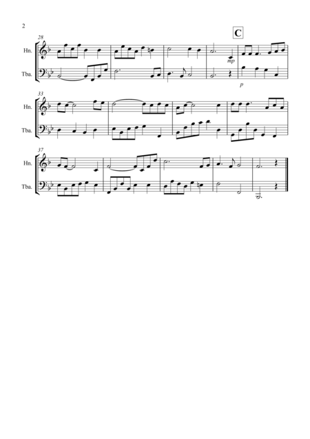 Shenandoah For French Horn And Tuba Duet Page 2