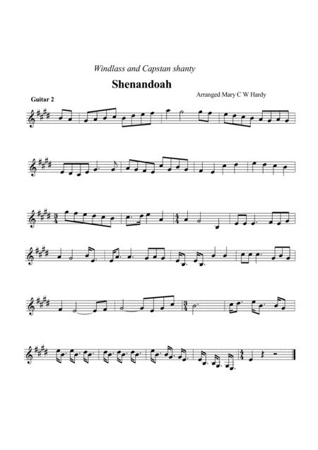 Shenandoah For Three Guitars Individual Parts Page 2