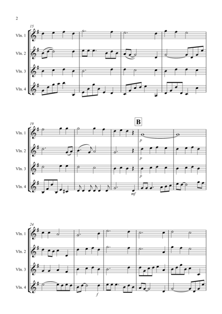 Shenandoah For Violin Quartet Page 2