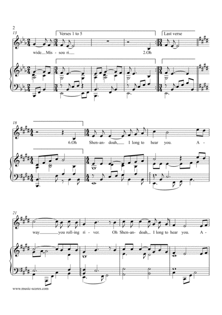 Shenandoah Voice And Piano Page 2