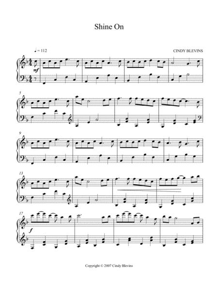 Shine On An Original Piano Solo From My Piano Book Windmills Page 2