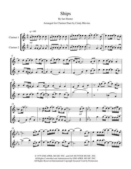 Ships For Clarinet Duet Page 2