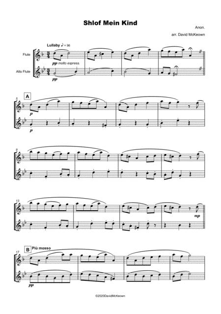 Shlof Mein Kind Jewish Lullaby For Flute And Alto Flute Duet Page 2