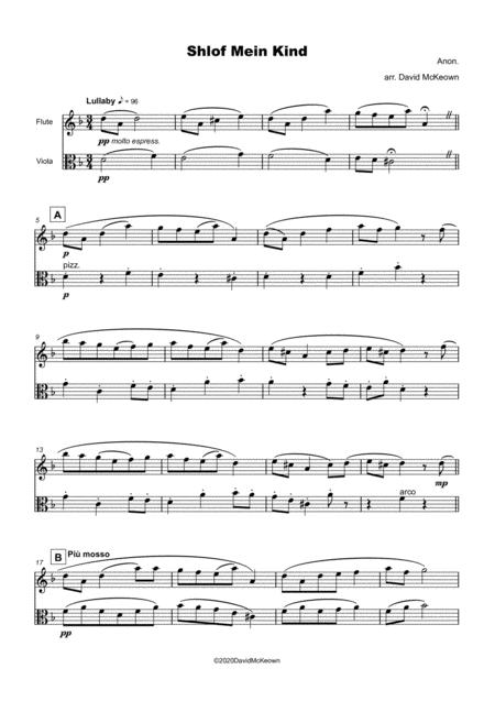 Shlof Mein Kind Jewish Lullaby For Flute And Viola Duet Page 2