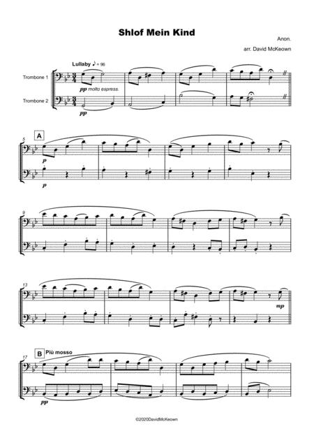 Shlof Mein Kind Jewish Lullaby For Trombone Duet Page 2