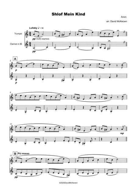 Shlof Mein Kind Jewish Lullaby For Trumpet And Clarinet Duet Page 2