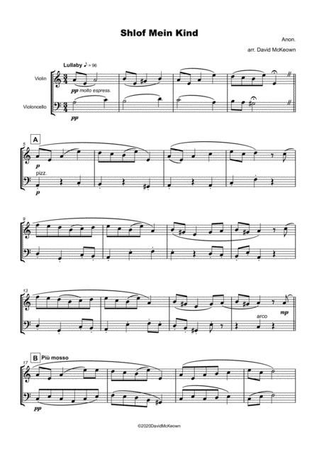 Shlof Mein Kind Jewish Lullaby For Violin And Cello Duet Page 2