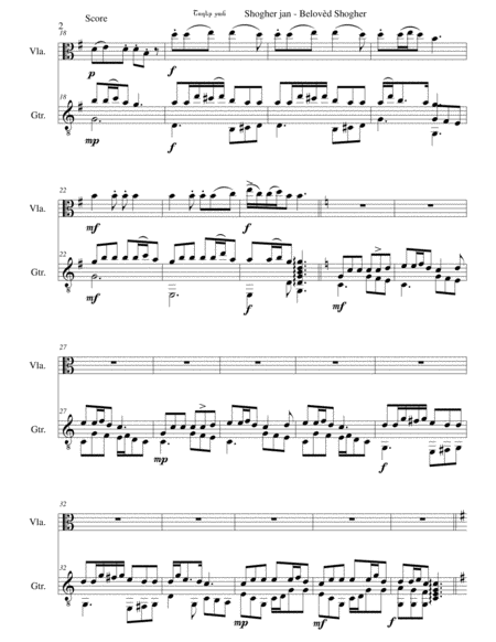 Shogher Jan Belovd Shogher For Viola And Guitar Page 2