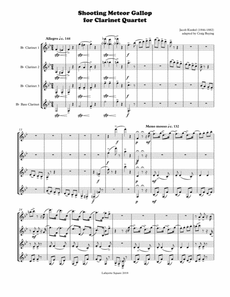 Shooting Meteor Gallop For Clarinet Quartet Page 2