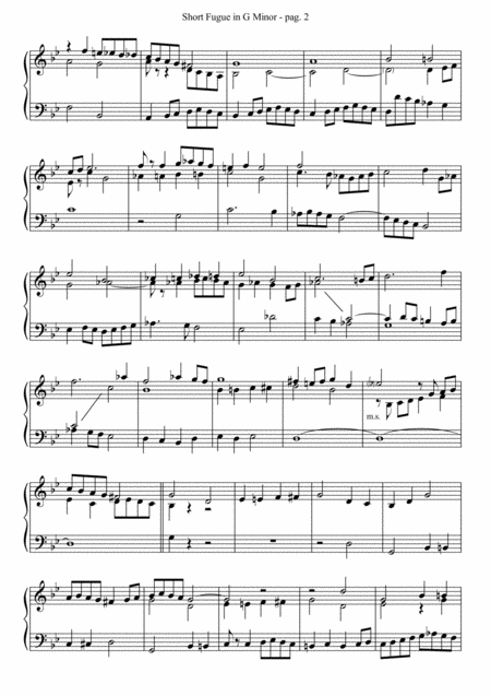 Short Fugue In G Minor For Solo Organ Page 2