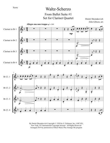 Shostakovich Waltz Scherzo For Clarinet Quartet Page 2