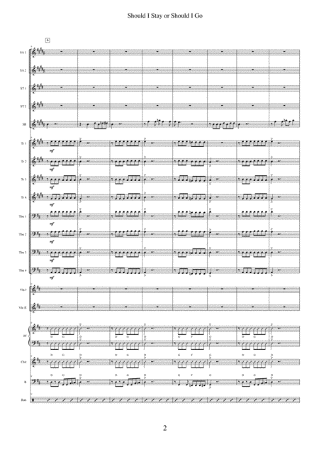 Should I Stay Or Should I Go For Big Band Jazz Concert Band Page 2