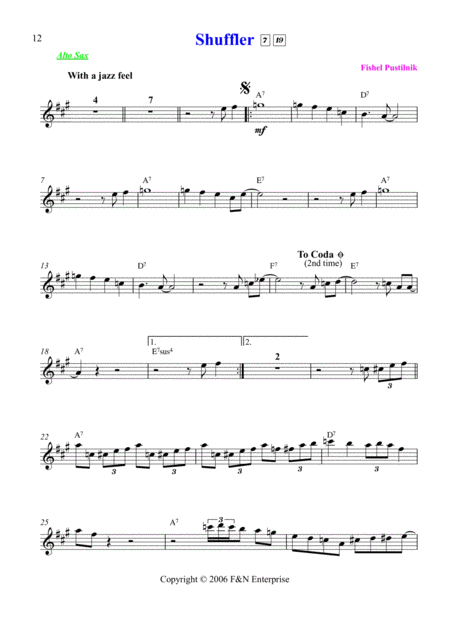 Shuffler For Alto Sax From Cd Sax Paradise Video Page 2