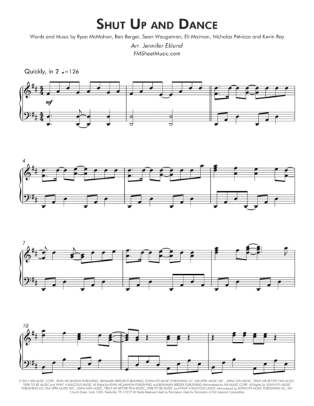 Shut Up And Dance Intermediate Piano Page 2