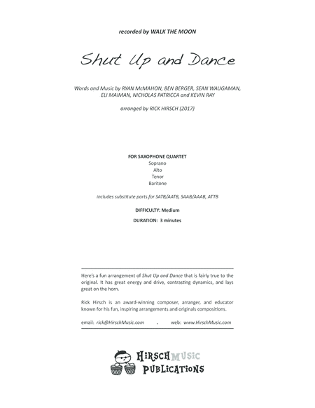 Shut Up And Dance Saxophone Quartet Page 2