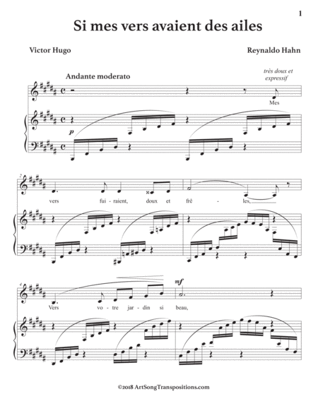 Si Mes Vers Avaient Des Ailes In 2 Low Keys B B Flat Major Page 2