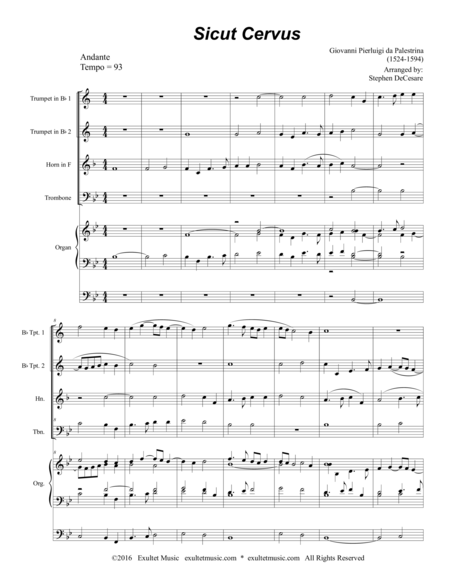 Sicut Cervus For Brass Quartet Page 2