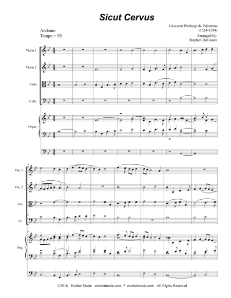 Sicut Cervus For String Quartet And Organ Page 2
